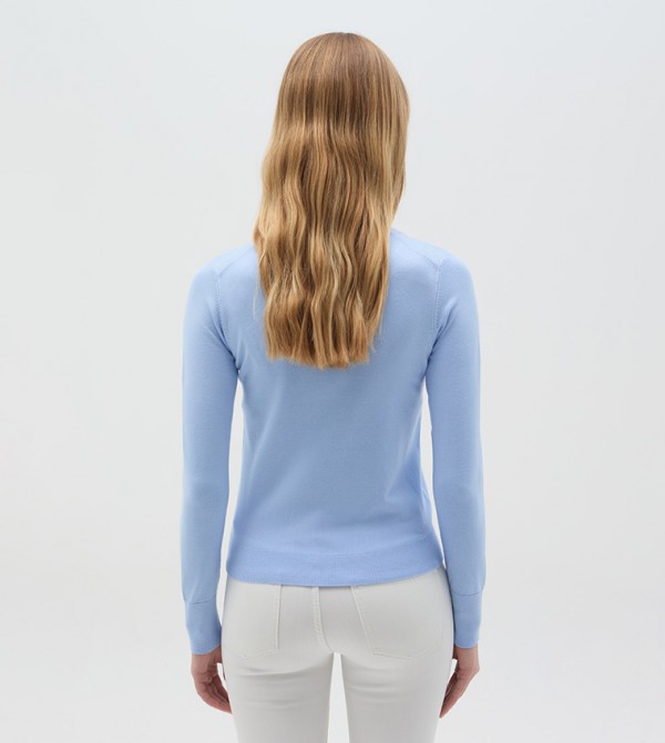 او في اس  - أزرق Sweaters