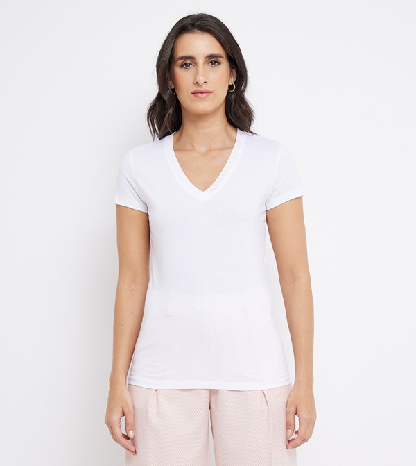 Armani Exchange  - White Casual T-Shirts