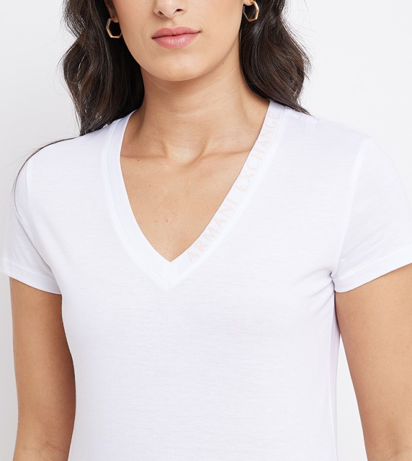 Armani Exchange  - White Casual T-Shirts