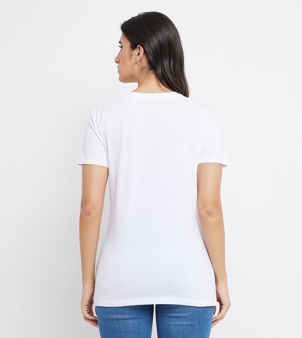 Armani Exchange  - White Casual T-Shirts