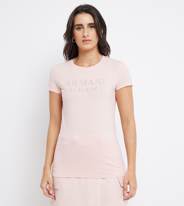 Armani Exchange  - Pink Casual T-Shirts