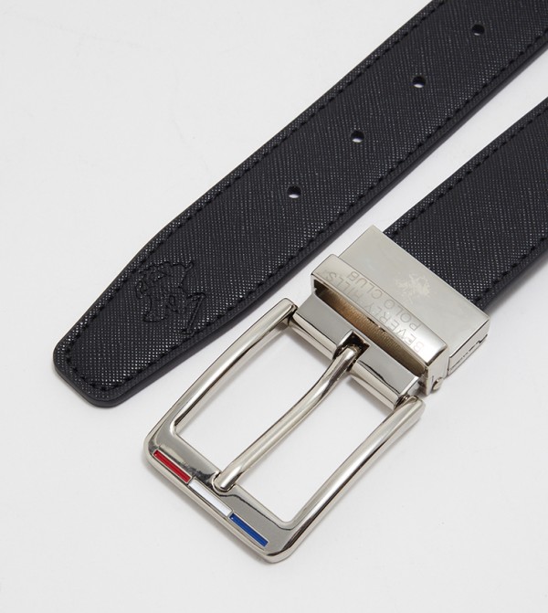 Beverly Hills Polo Club  Belts - Black Leather Belts