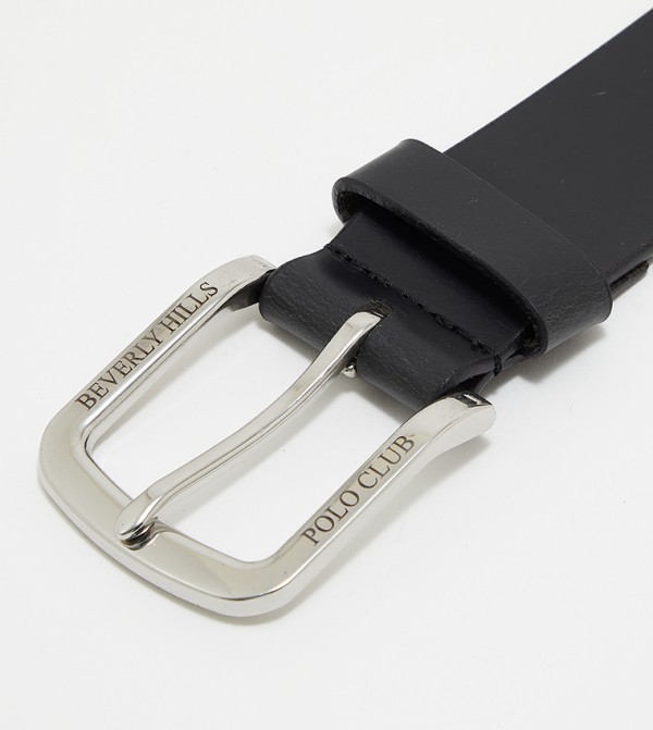 Beverly Hills Polo Club  Belts - Black Leather Belts