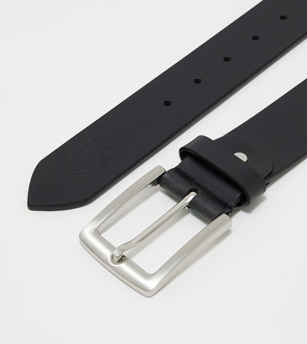 Beverly Hills Polo Club  Belts - Black Leather Belts