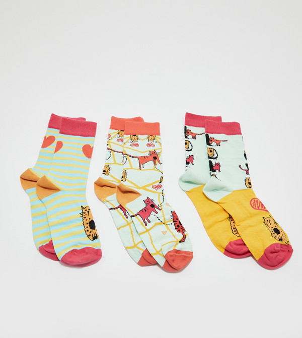 Biggdesign  Crew Socks - Multi Hosiery