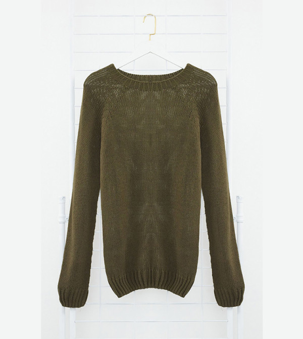 Trendyol Trendyol - Khaki Round Neck Sweaters