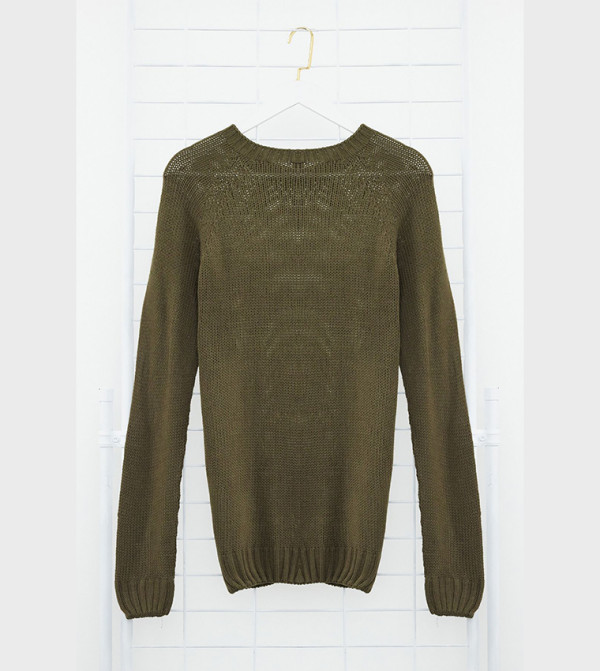Trendyol Trendyol - Khaki Round Neck Sweaters