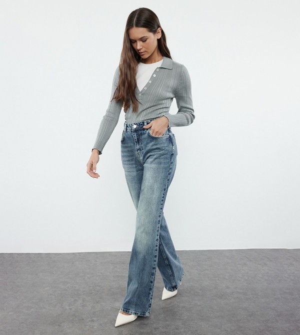Trendyol Trendyol  - Blue Straight Jeans