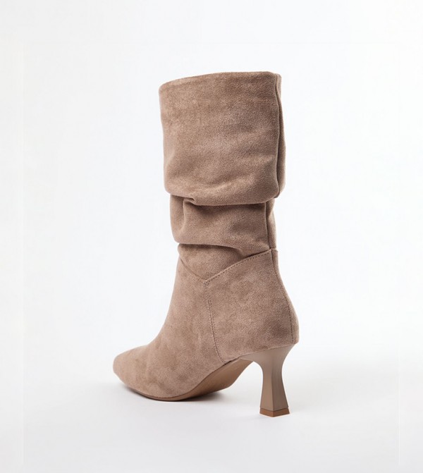 ترينديول - أوتليت  بوت كالف - جلد المنك Mid Calf Boots