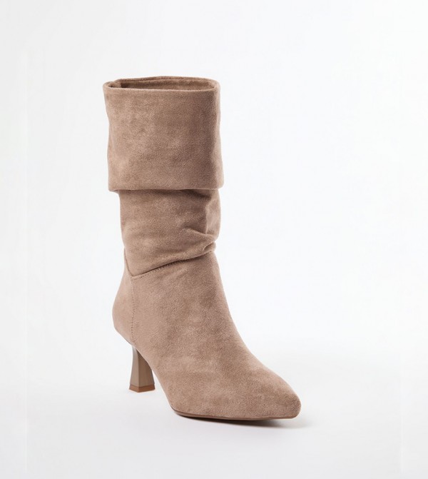 ترينديول - أوتليت  بوت كالف - جلد المنك Mid Calf Boots