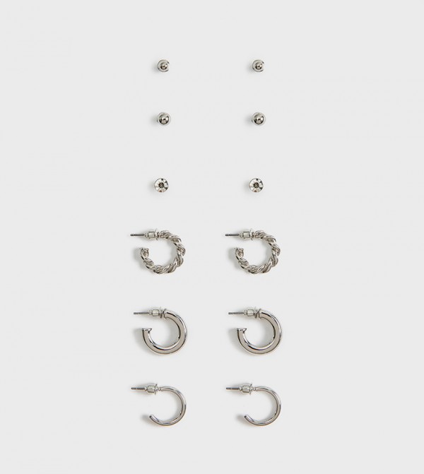 كوتون مجوهرات - فضي الأقراط