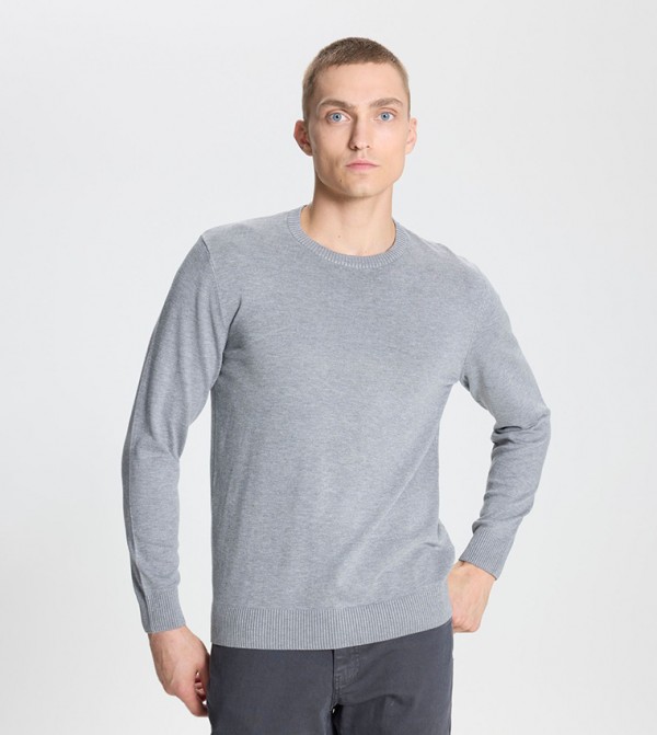 التن يلدز كلاسيكس - أوتليت  - رمادي Round Neck Sweaters