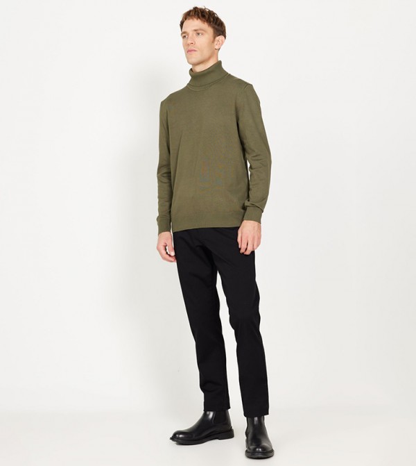 ALTINYILDIZ CLASSICS - Outlet  Turtle Neck Sweaters - Green Turtle neck Sweaters