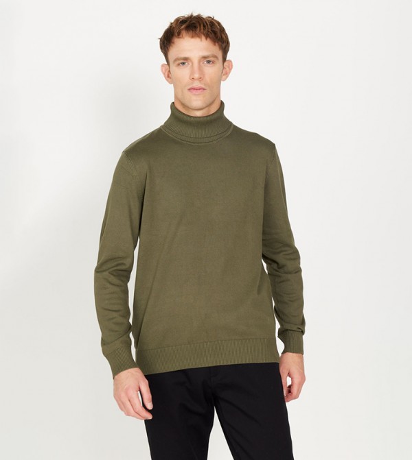 ALTINYILDIZ CLASSICS - Outlet  Turtle Neck Sweaters - Green Turtle neck Sweaters