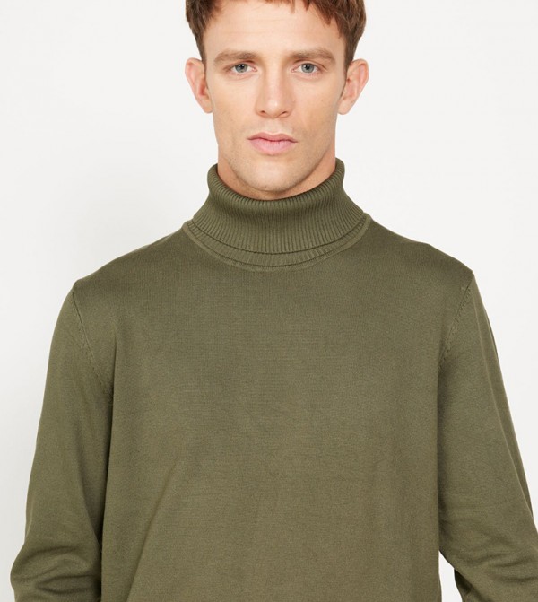 ALTINYILDIZ CLASSICS - Outlet  Turtle Neck Sweaters - Green Turtle neck Sweaters