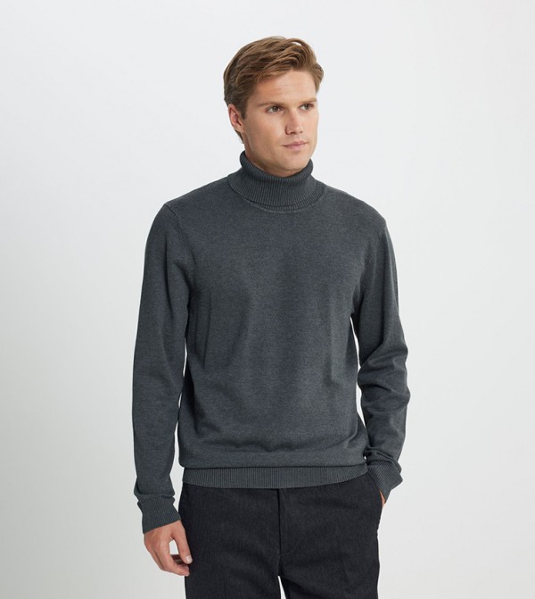 ALTINYILDIZ CLASSICS - Outlet  Turtle Neck Sweaters - Grey Turtle neck Sweaters