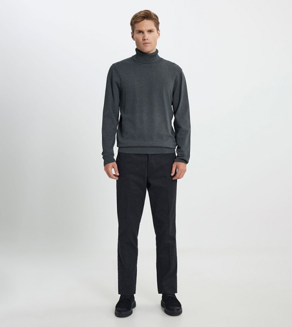 ALTINYILDIZ CLASSICS - Outlet  Turtle Neck Sweaters - Grey Turtle neck Sweaters