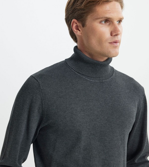 ALTINYILDIZ CLASSICS - Outlet  Turtle Neck Sweaters - Grey Turtle neck Sweaters