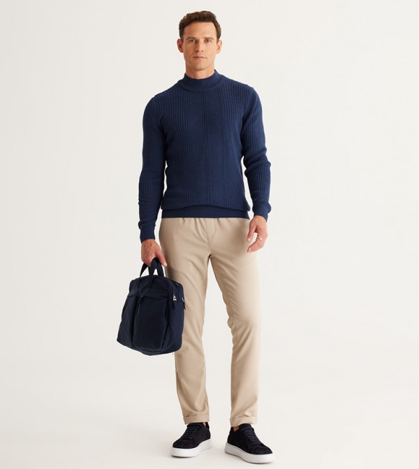 التن يلدز كلاسيكس - أوتليت  - NAVY BLUE Turtle neck Sweaters