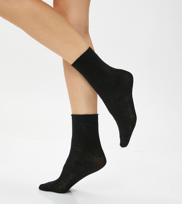 كوتون كوتون - أسود Calf Length Socks