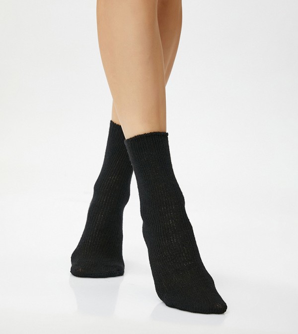 كوتون كوتون - أسود Calf Length Socks
