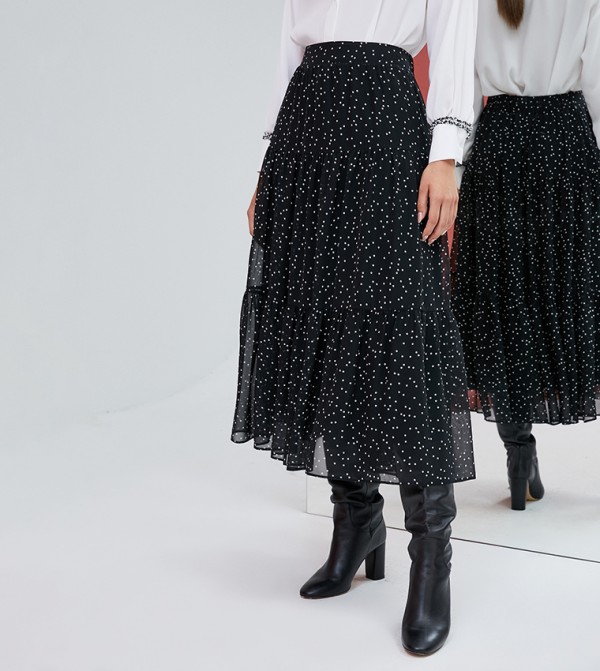 كوتون  تنانير - أسود Midi Skirts