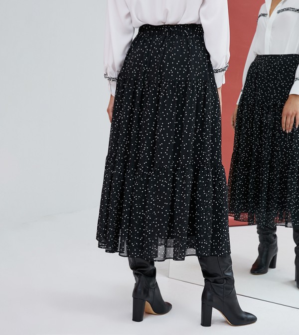 كوتون  تنانير - أسود Midi Skirts