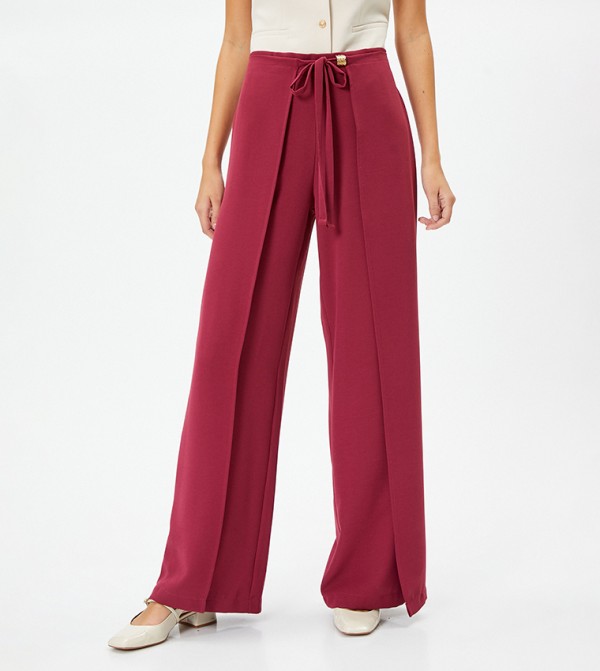 Koton Pants & Leggings - Burgundy Casual Pants