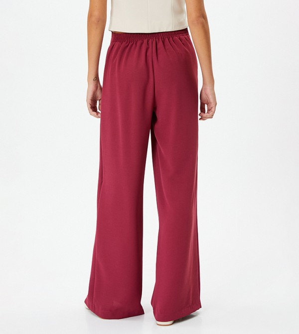 Koton Pants & Leggings - Burgundy Casual Pants