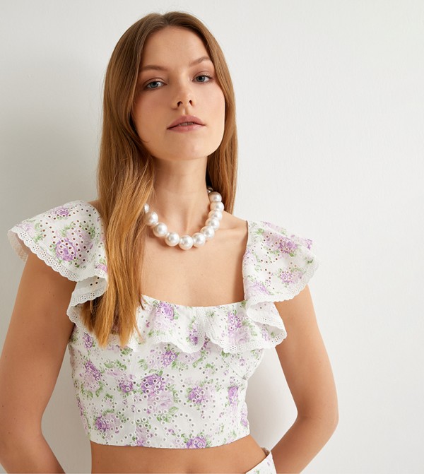 كوتون كوتون - بنفسجي  Cropped Tops