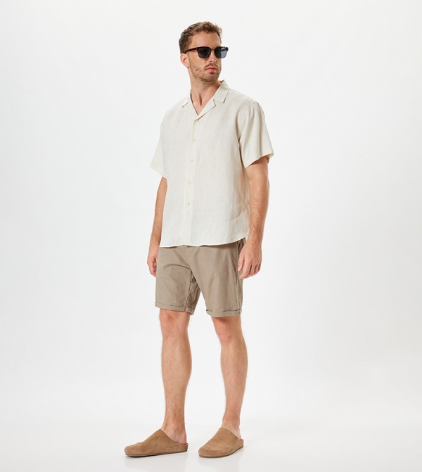 كوتون  قمصان - أبيض قميص كاجوال 