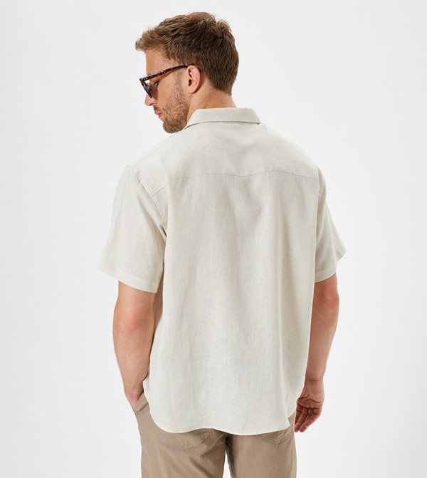 كوتون  قمصان - أبيض قميص كاجوال 