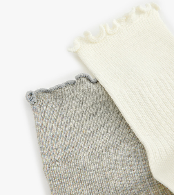 كوتون  جوارب   - أوف وايت  Calf Length Socks