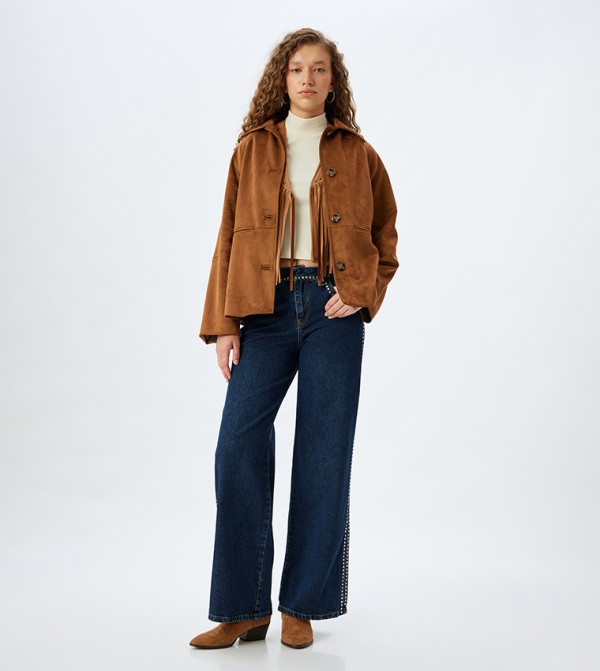 Koton Koton - Navy Wide Leg Jeans