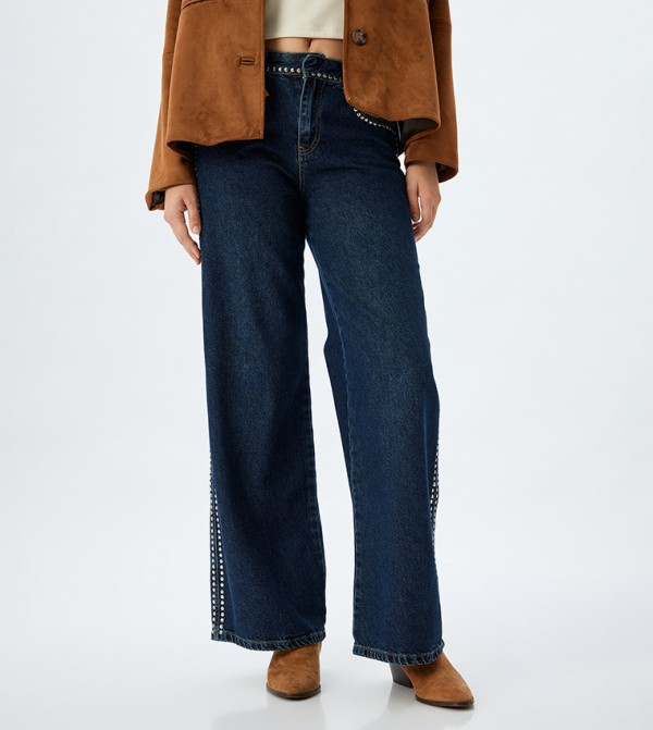 Koton Koton - Navy Wide Leg Jeans