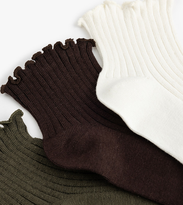 كوتون  جوارب   - أوف وايت  Ankle Length Socks