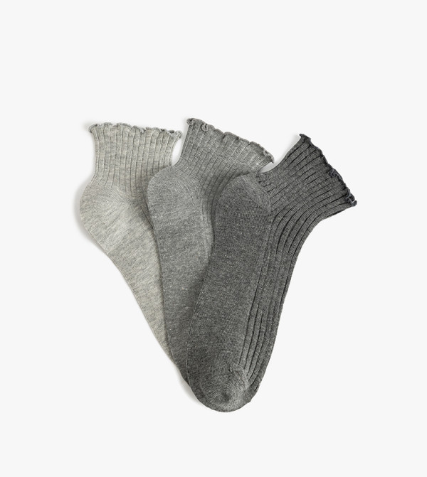 كوتون  جوارب   - رمادي Ankle Length Socks