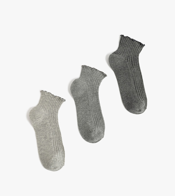 كوتون  جوارب   - رمادي Ankle Length Socks