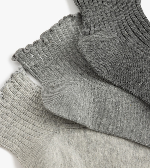 كوتون  جوارب   - رمادي Ankle Length Socks
