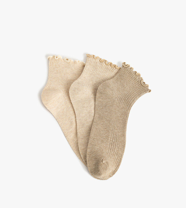 كوتون  جوارب   - بيج Ankle Length Socks