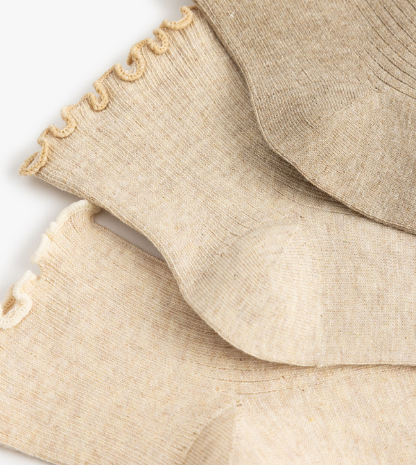 كوتون  جوارب   - بيج Ankle Length Socks