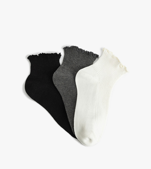 كوتون  جوارب   - أسود Ankle Length Socks