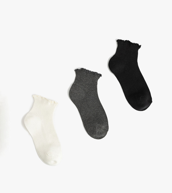 كوتون  جوارب   - أسود Ankle Length Socks