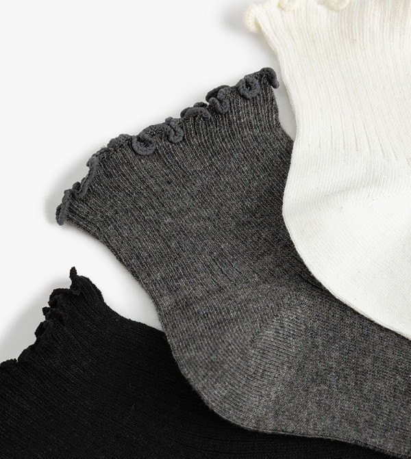 كوتون  جوارب   - أسود Ankle Length Socks