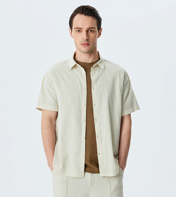 Koton Shirts - Ecru Casual Shirts