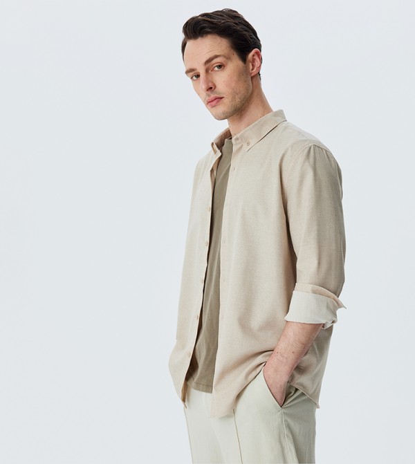 Koton  Shirts - Ecru Casual Shirts