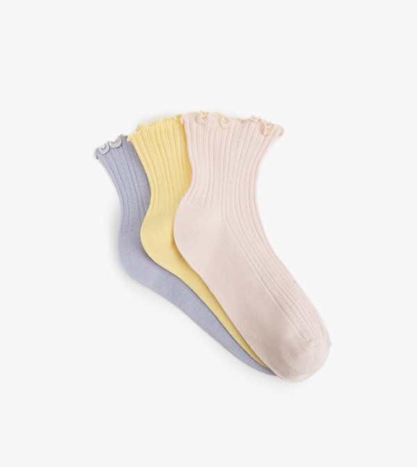 كوتون  جوارب للكاحل  - وردي Ankle Length Socks