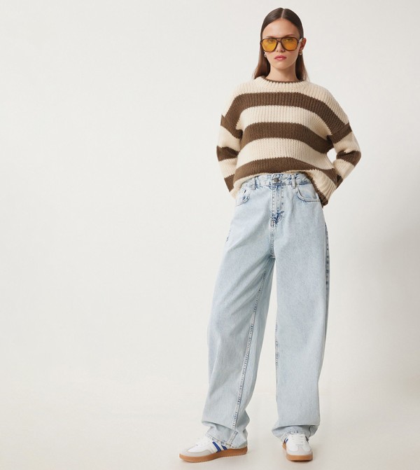 Happiness İstanbul Happiness Istanbul - Blue Wide Leg Jeans