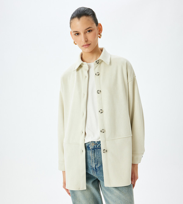 كوتون  ملابس حوامل - كريمي  قمصان