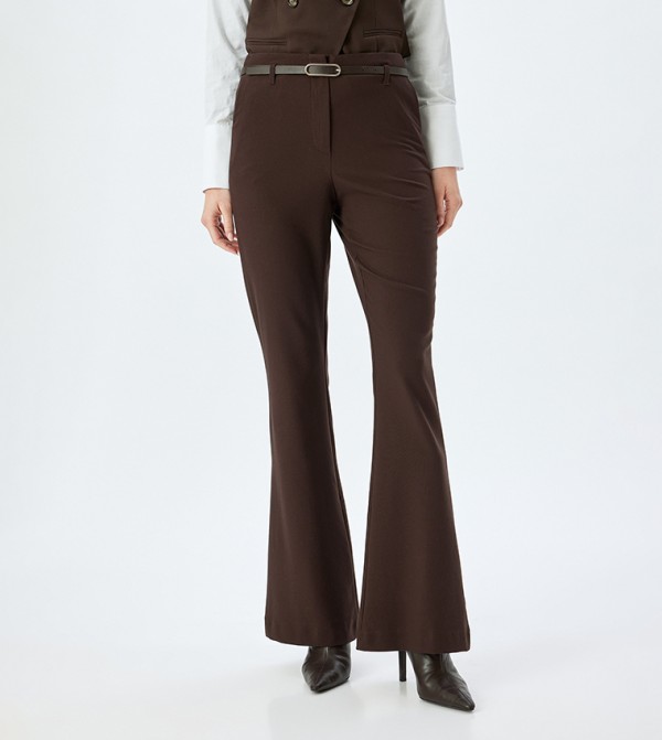 Koton  Formal Pants - Brown Formal Pants